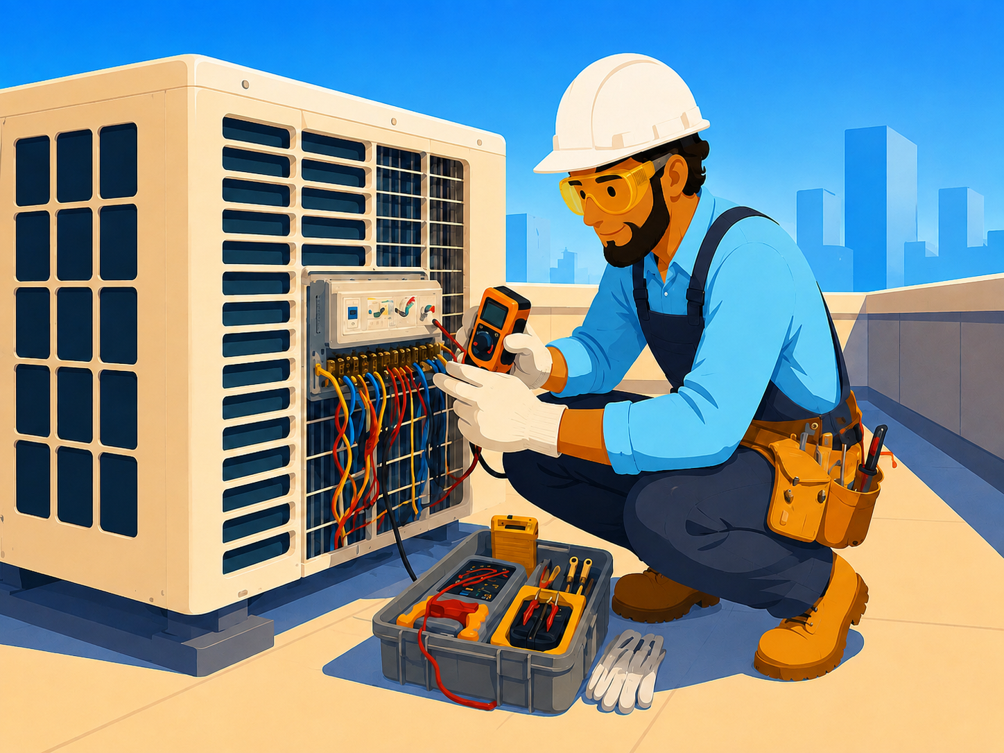 Electrician at work